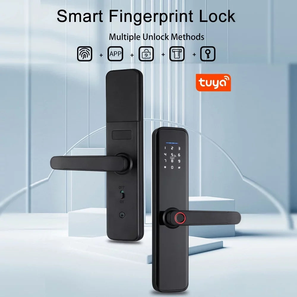 OWSOO WAFU Smart Lock with Handle Fingerprint Electronic Deadbolt Door Lock-Convenient and Reliable Intelligent Door Lock