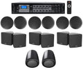 6-Zone Home Audio Receiver+(6) 3.5" Black Cube+(2) JBL Pendant+Ceiling Speakers