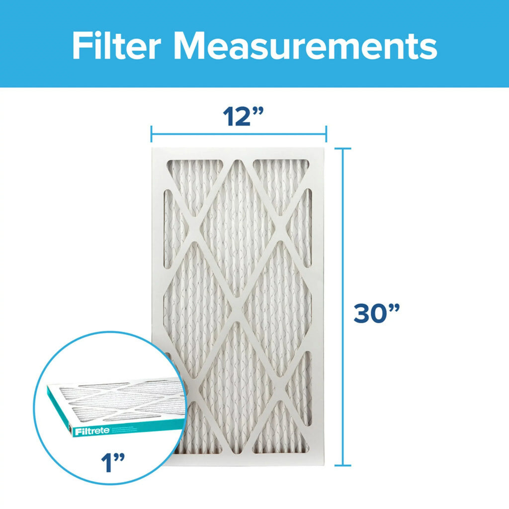 Filtrete by 3M 12x30x1, MERV 11, Allergen Reduction HVAC Furnace Air Filter, 1200 MPR, 4 Filters