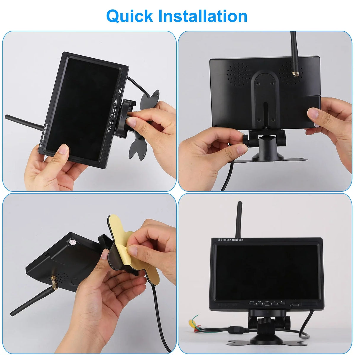 iMounTEK Wireless Backup Camera System Vehicle Rear View Monitor Kit IP67 Waterproof Car Parking Reverse System with 7In Screen Night Vision 2.4G Stable Signal for Car Trunk Van SUV