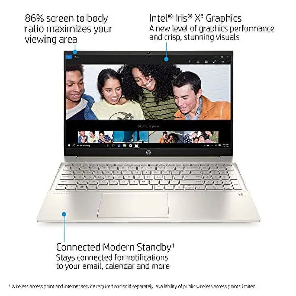 2022 Pavilion 15.6" IPS FHD Touchscreen Laptop Intel 4-Core i7-1165G7 Iris Xe Graphics 32GB RAM DDR4 1TB NVMe SSD USB-C WiFi AX Bluetooth HDMI Webcam Backlit Keyboard Windows 11 Pro w/RE USB