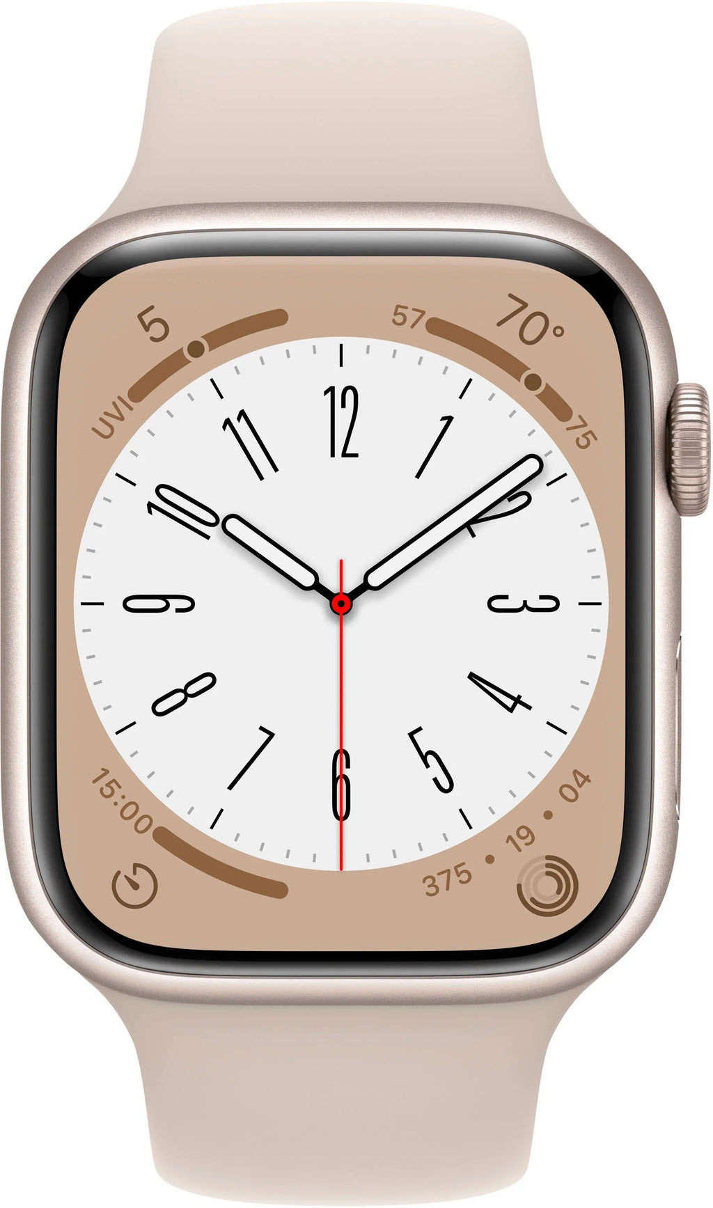 Restored Apple Watch Gen 8 Series 8 45mm Starlight Aluminum Starlight Sport Band MNUP3LL/A (Refurbished)