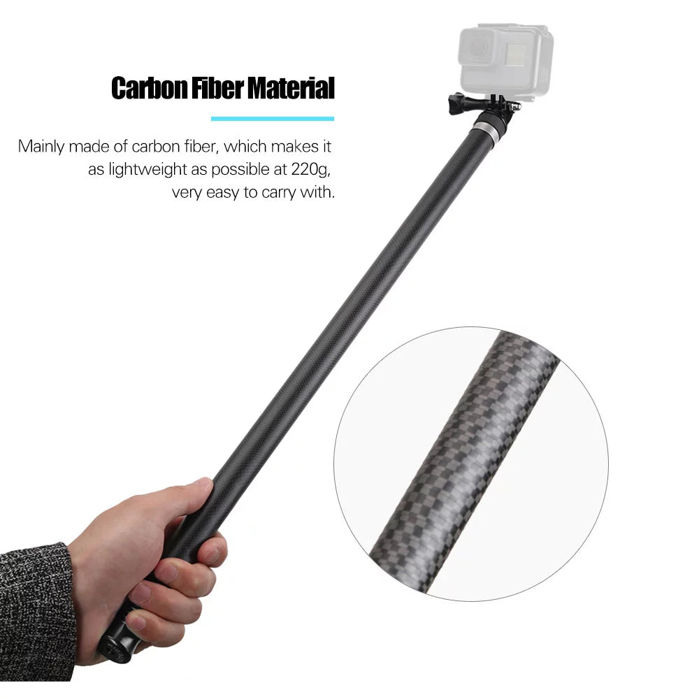 2.7M106 Inch Ultra Long Carbon Fiber Selfie Stick Lightweight Extendable Handheld Pole Monopod Replacement for Hero 11109876Hero 5 Black(2018) Replacement for One R OSMO Action