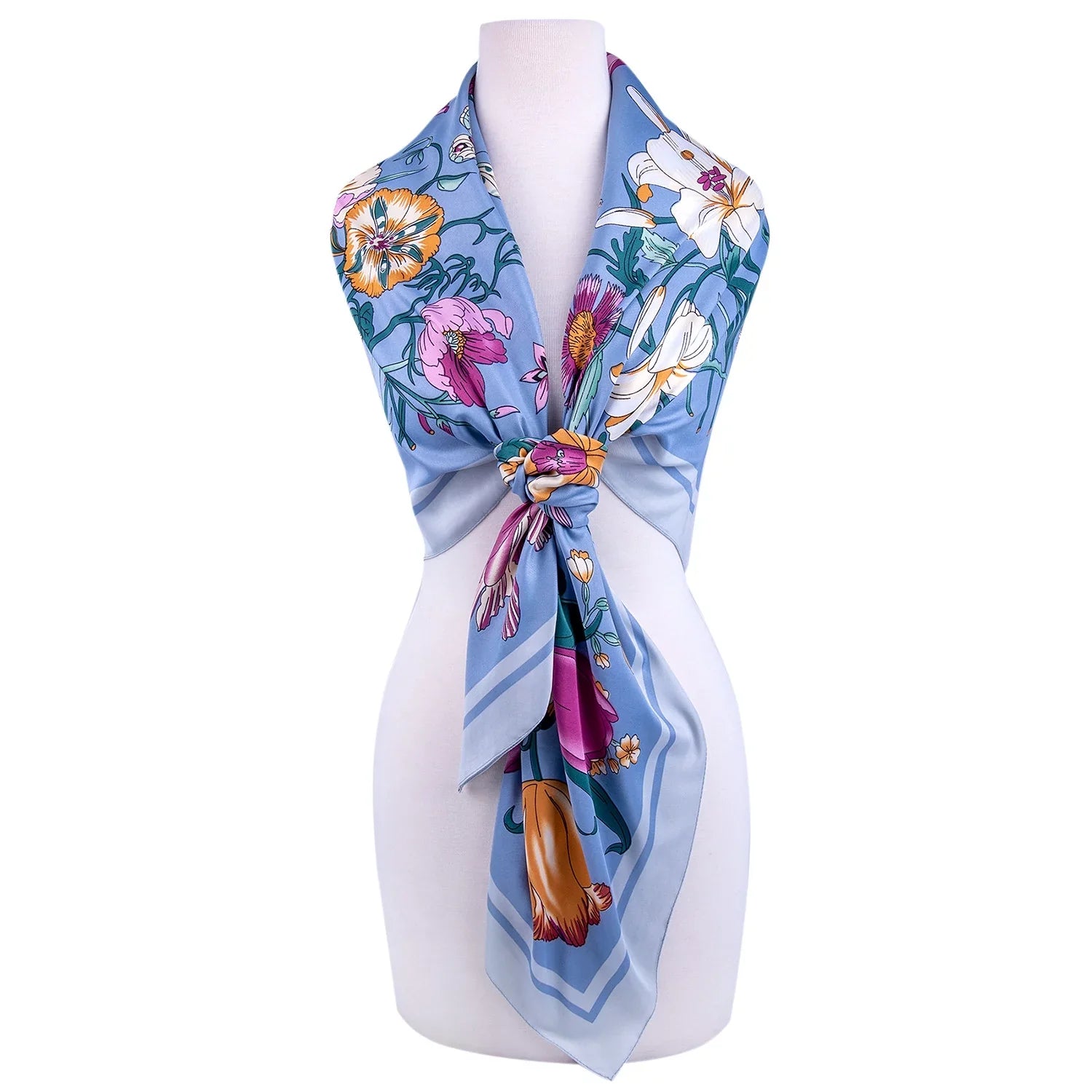 STP GOODS Evening Shawl and Wrap for Women Botany Lilac Silk Shawl 51x51'' (130 * 130 cm) Travel Scarf Tops Fashion Shawl for Wedding