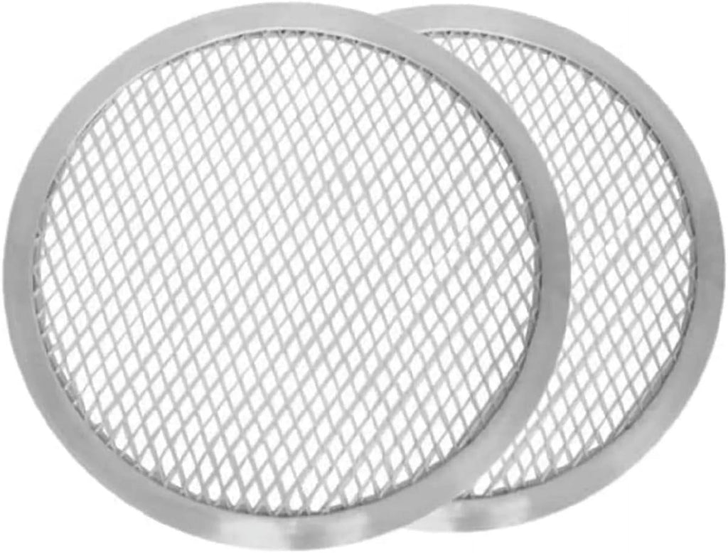 TrueCraftware- Set of 2 Aluminum 19” Pizza Baking Screen Seamless Rim- Bakeware Pizza Screen Round Pizza Pan Tray Round Baking Tray for Home Kitchen Pizzeria & Restaurants