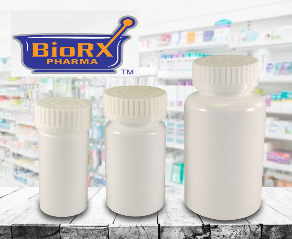 Pharmacy Vials 11 Dram WHITE (QTY. 300) Child-Resistant Caps, Mega-Pro, Caps Included by Sponix BioRx