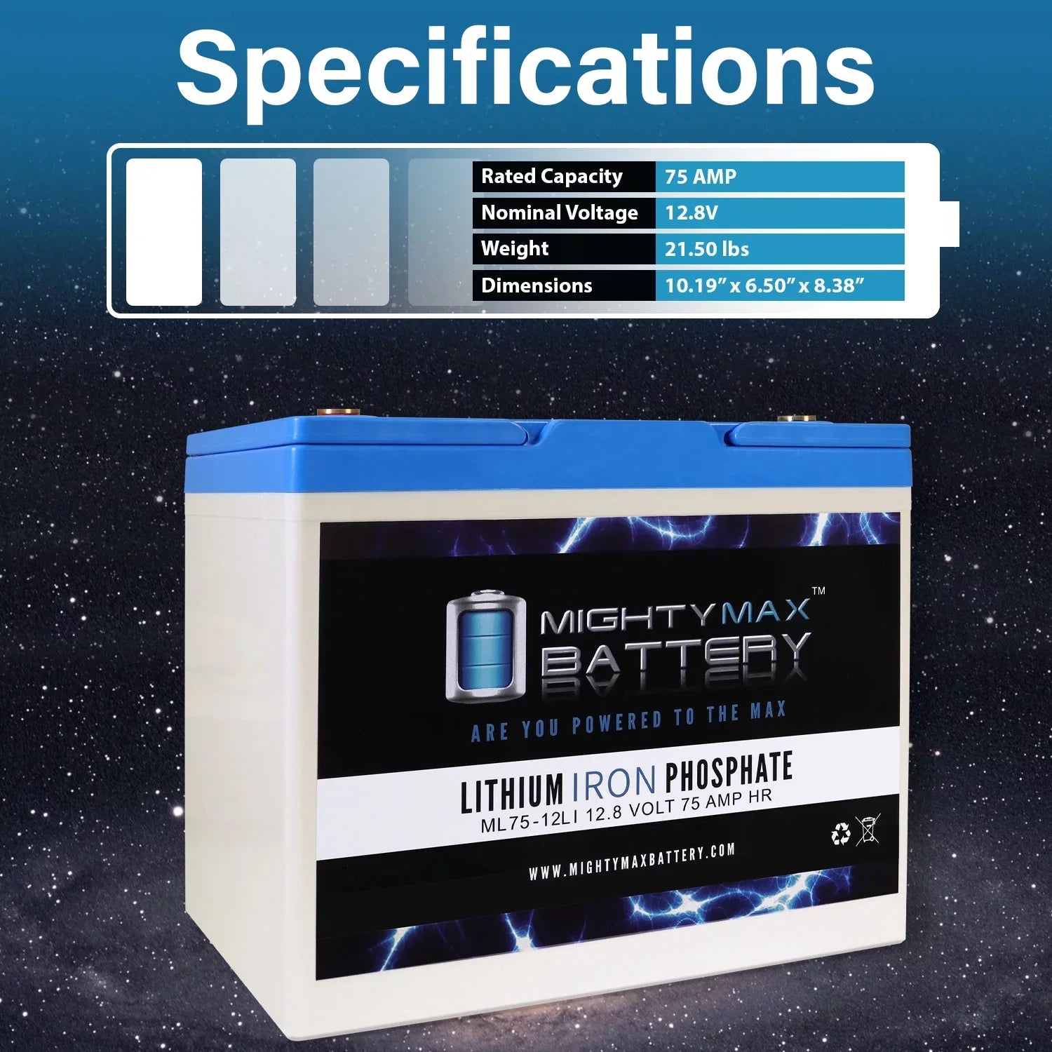 12V 75AH Lithium Battery Replacement for Quantum R-4000