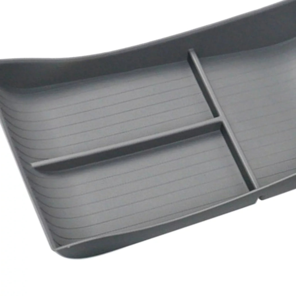 Vehicle Center Console Lower Organizer Tray TPE Armrest Storage Box for Seal Replace Easy Installation , Gray