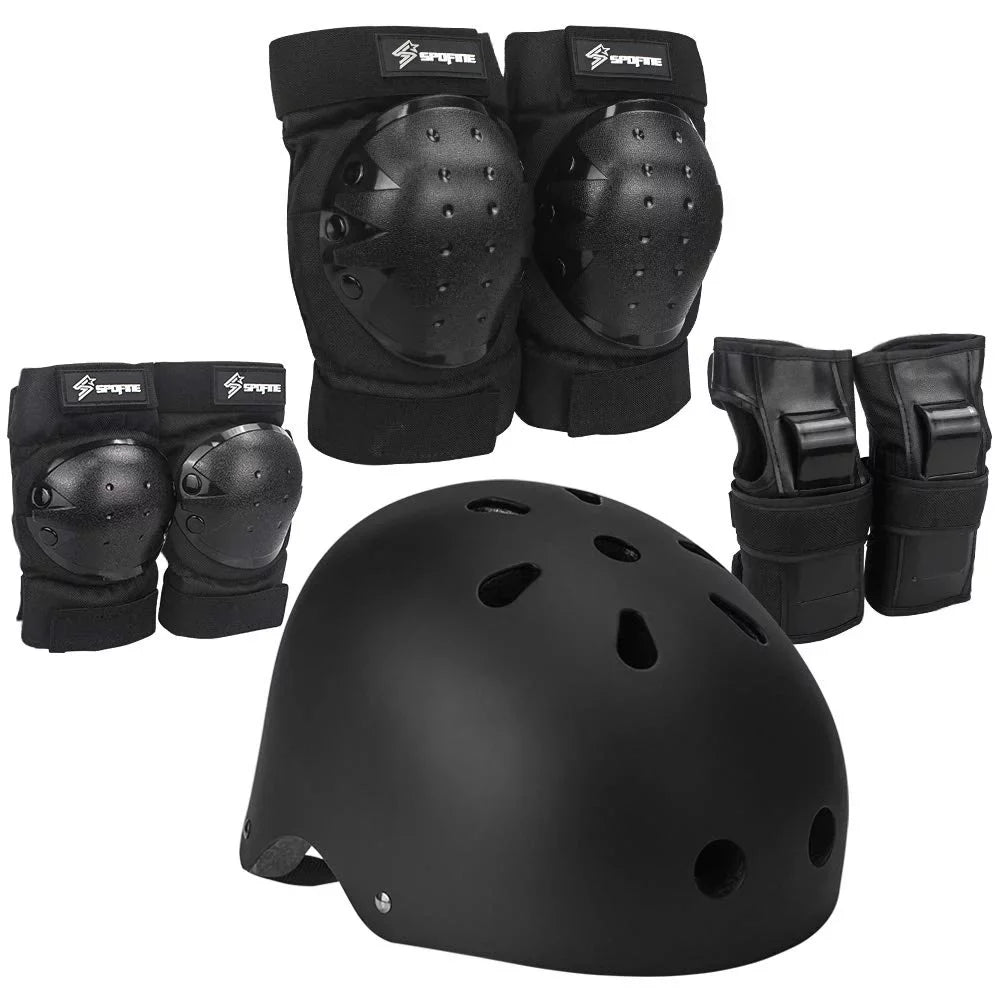Spofine Kids Bike Helmet, Toddler Helmet Adjustable for Kids Youth Adult, Knee Pads Elbow Pads Wrist Guards Kids Protective Gear Set for Skateboard, Bike, Roller Skating, Cycling, Scooter, Rollerblade