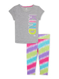 RBX Girls Active Short Sleeve Tee and Leggings Set, 2-Piece Sizes 4-6x
