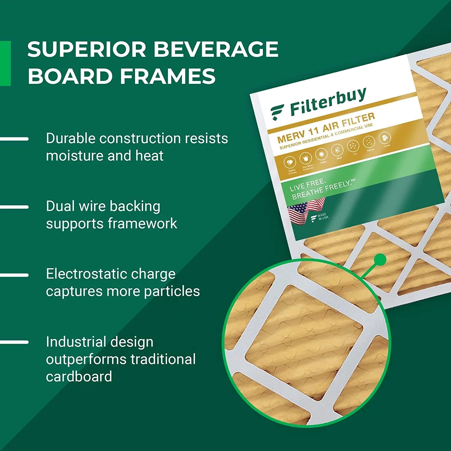 Filterbuy 14.5x27x5 MERV 11 Pleated HVAC AC Furnace Air Filters for Trane, American Standard, Honeywell, and Accumulair (2-Pack)
