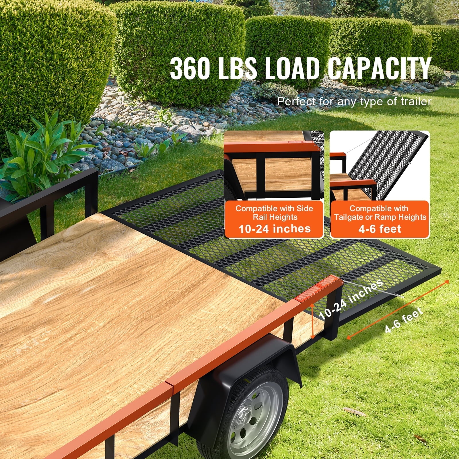 BENTISM Tailgate Utility Trailer Gate & Ramp Lift Assist System 180 lbs Capacity
