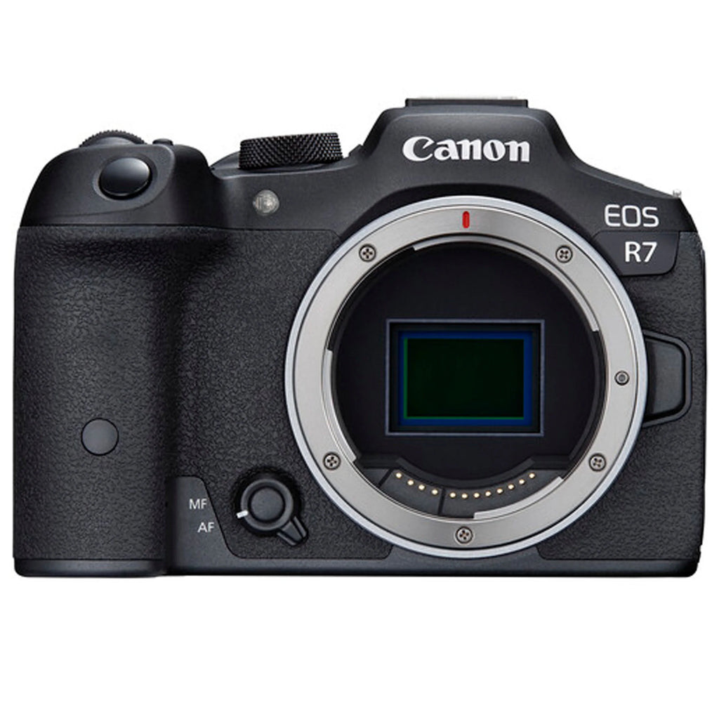 Canon EOS R7 Mirrorless Camera with RF-S 18-45mm f/4.5-6.3 IS STM Lens + Canon EF 75-300mm f/4-5.6 III Lens + 64GB Memory Card + Tripod + Case & More