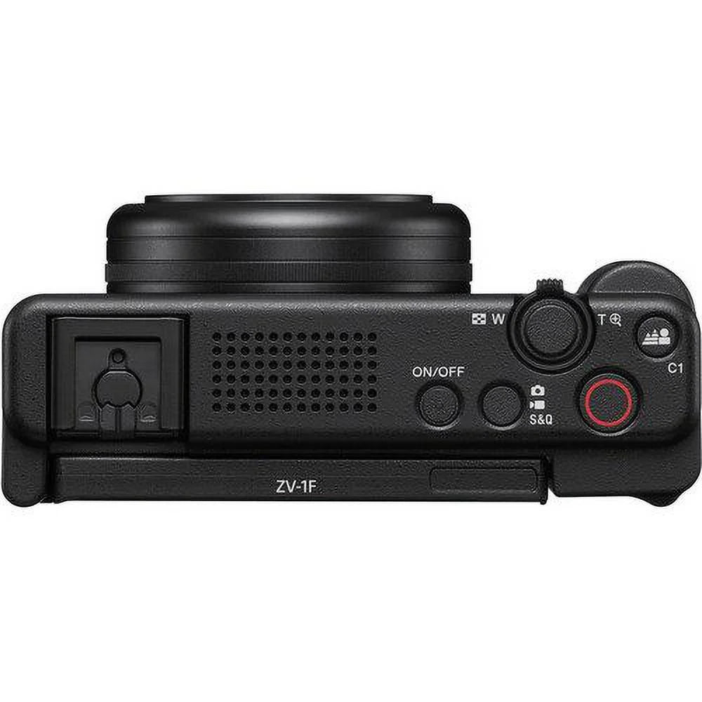 Sony ZV-1F Vlogging Camera (Black) with 2 Pack SanDisk 128GB Memory Card + Tripod + Case + ZeeTech Accessory Bundle