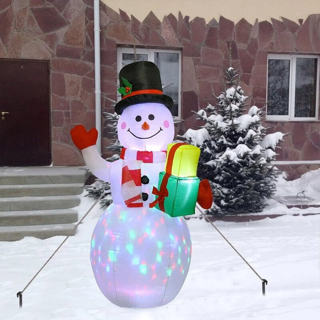 5ft Air-filled Snowman Airblown Christmas Decor Yard Decoration LED Lights for Xmas Home Garden Family Prop Lawn Holiday Party Outdoor Decor