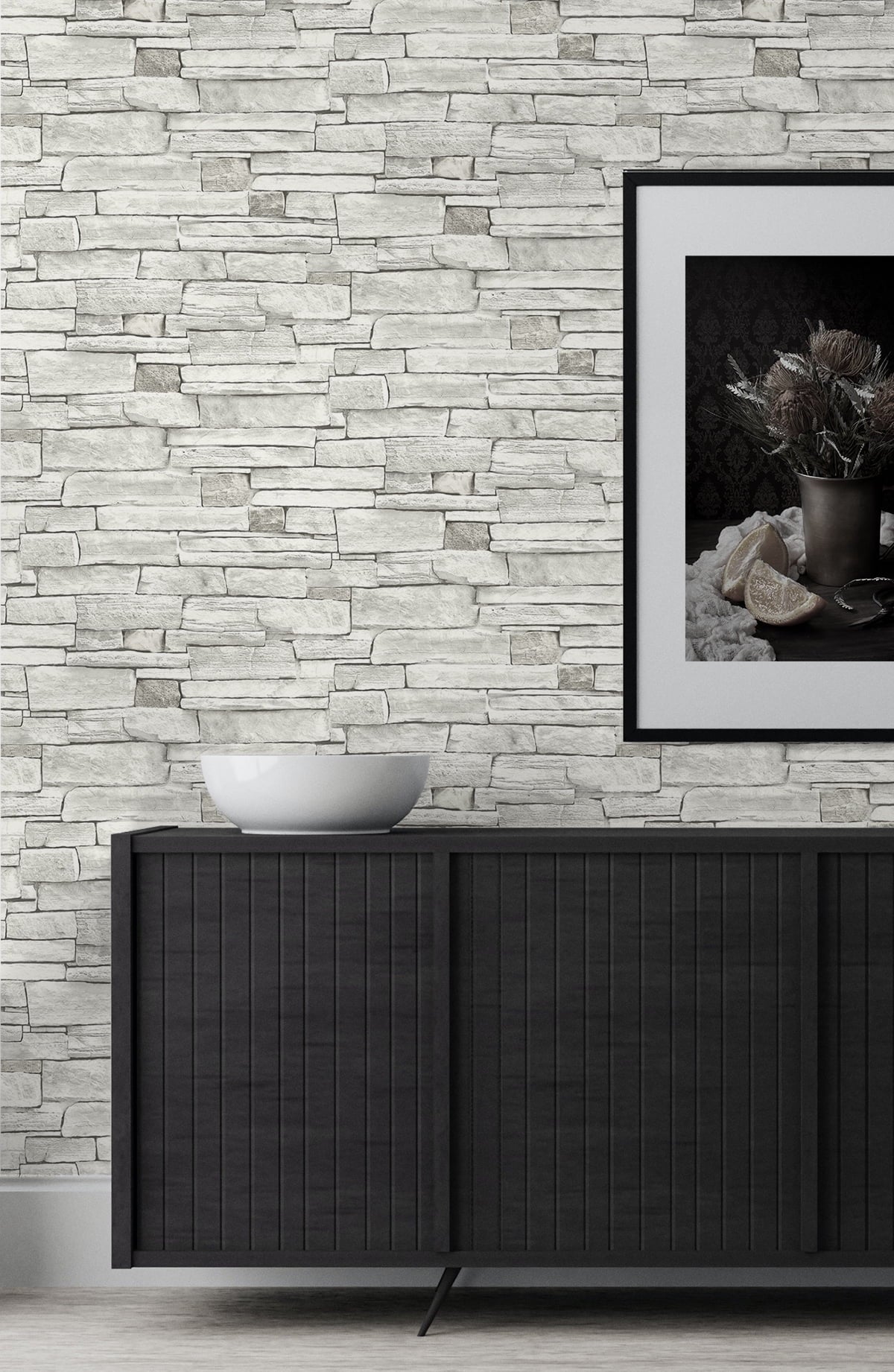 NextWall Stacked Stone Peel and Stick Wallpaper - 20.5 in. W x 18 ft. L