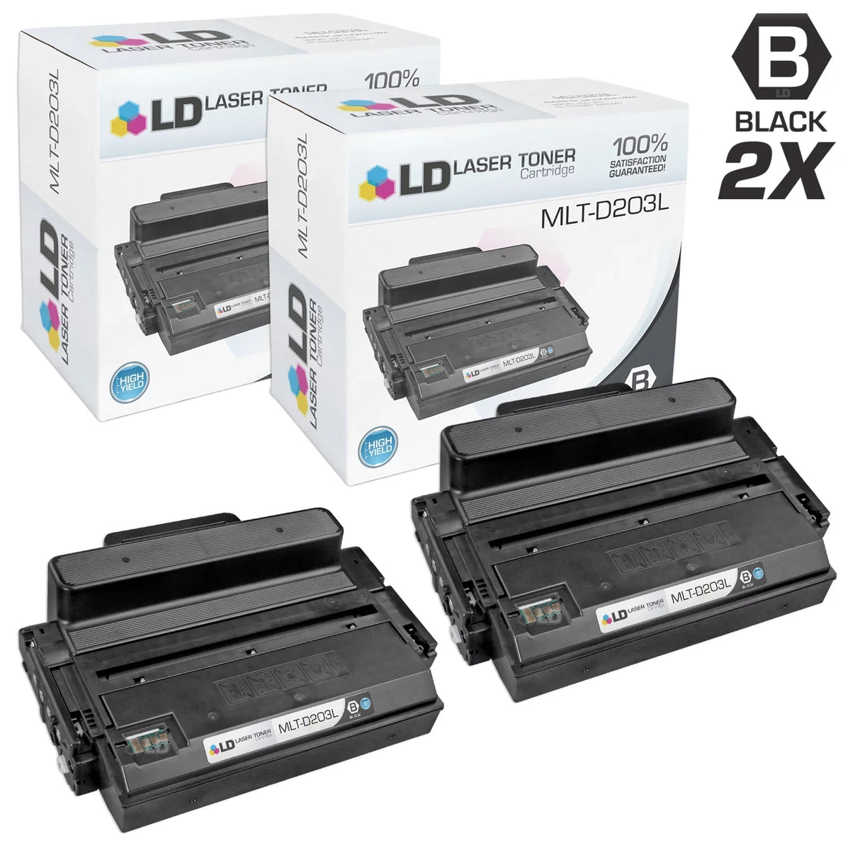 LD Products Compatible Toner Cartridge Replacement for Samsung MLT-D203L High Yie (Black, 2-Pack)