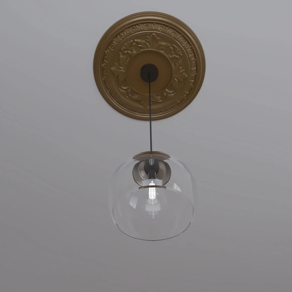 Ekena Millwork 22"OD x 3 1/2"ID x 1"P Baltimore Thermoformed Plastic Ceiling Medallion (Fits Canopies up to 7 3/4"), Metallic Gold Rush