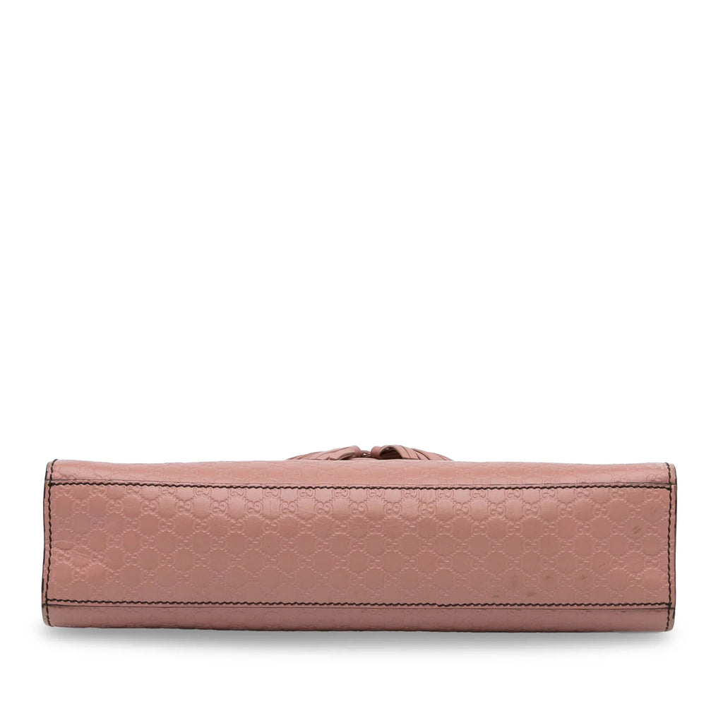Pre-Owned Authenticated Gucci Medium Microguccissima Emily Shoulder Bag Calf Leather Pink Unisex (Good)