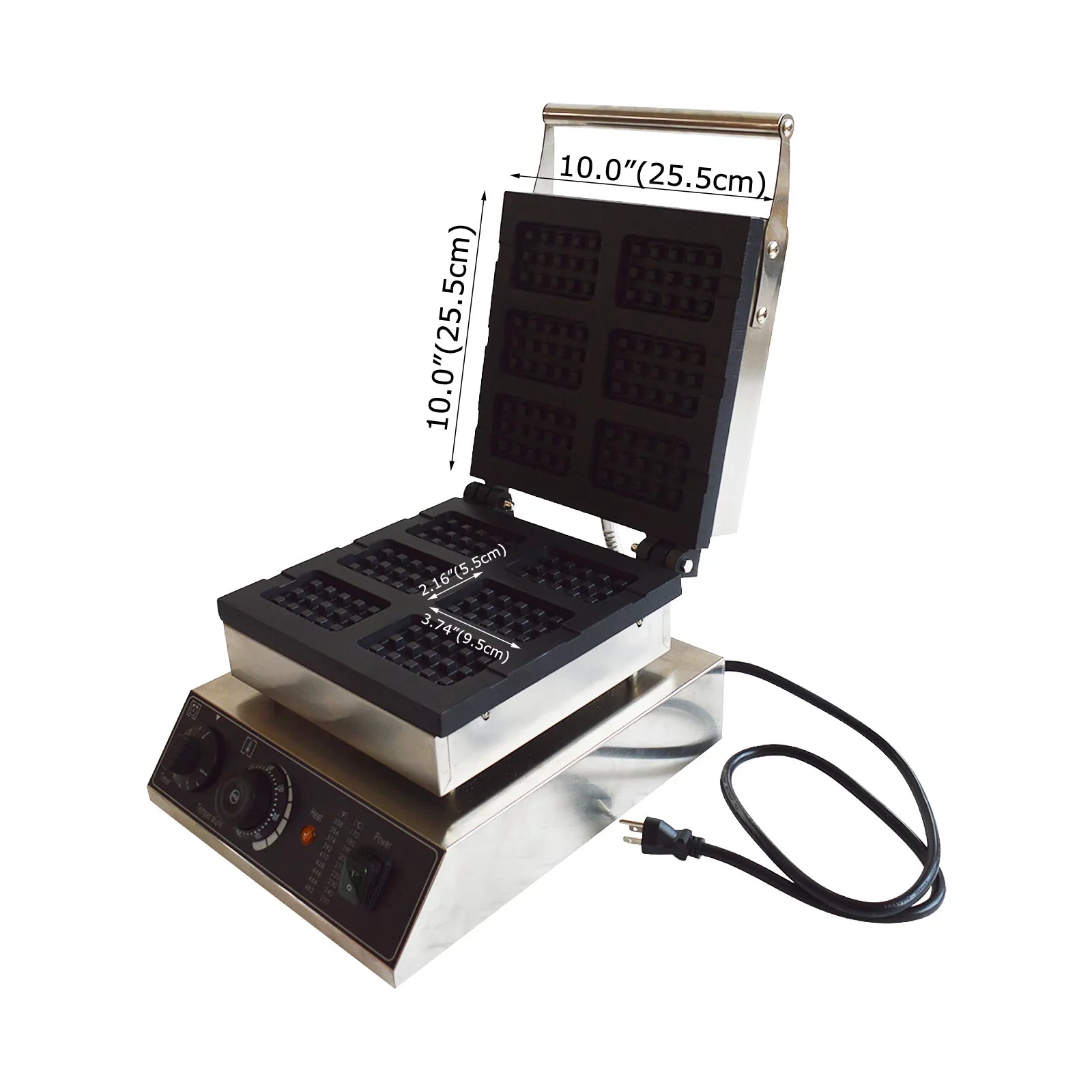 INTSUPERMAI Electric Six Grid Waffle Oven Machine Commercial 6Pcs Keli Grid Scones Nonstick Baking Machine