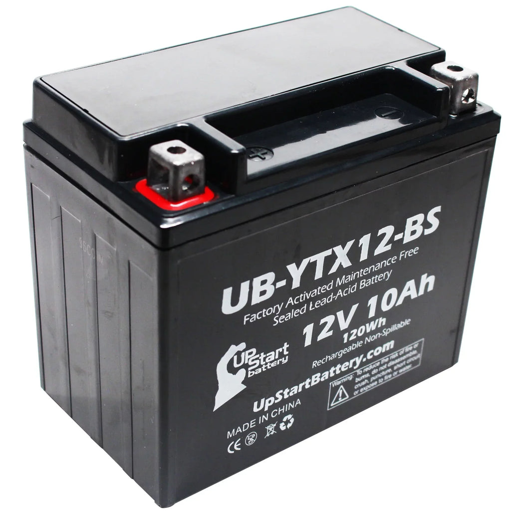 UpStart Battery Replacement 2001 Suzuki GSX-R1000 1000 CC Factory Activated, Maintenance Free, Motorcycle Battery - 12V, 10Ah, UB-YTX12-BS