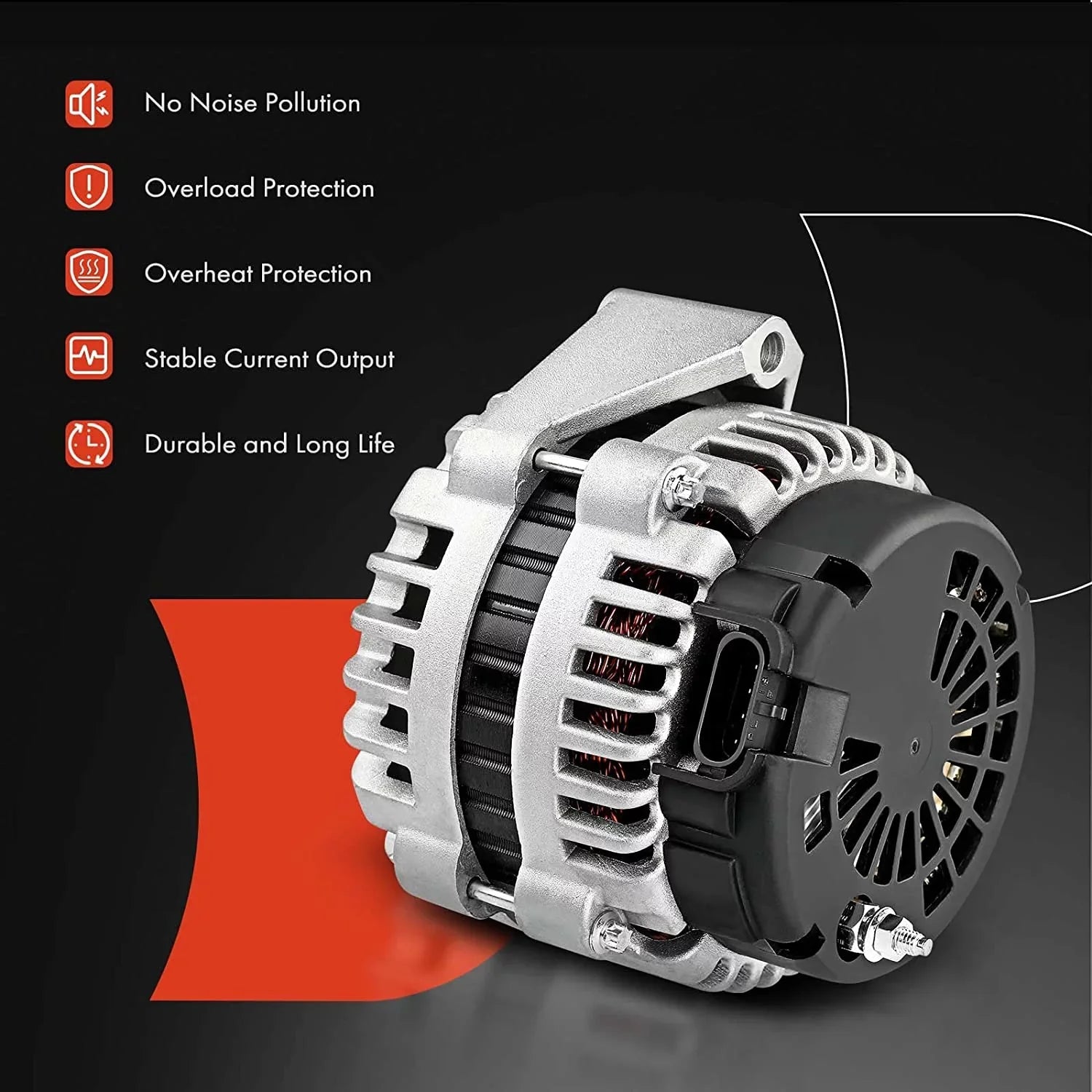 A-Premium Alternator Compatible with Isuzu Trooper 2000-2002 & Acura SLX 1999, V6 3.5L, 90Amp 12Volt CW 6-Groove Clutch Pulley