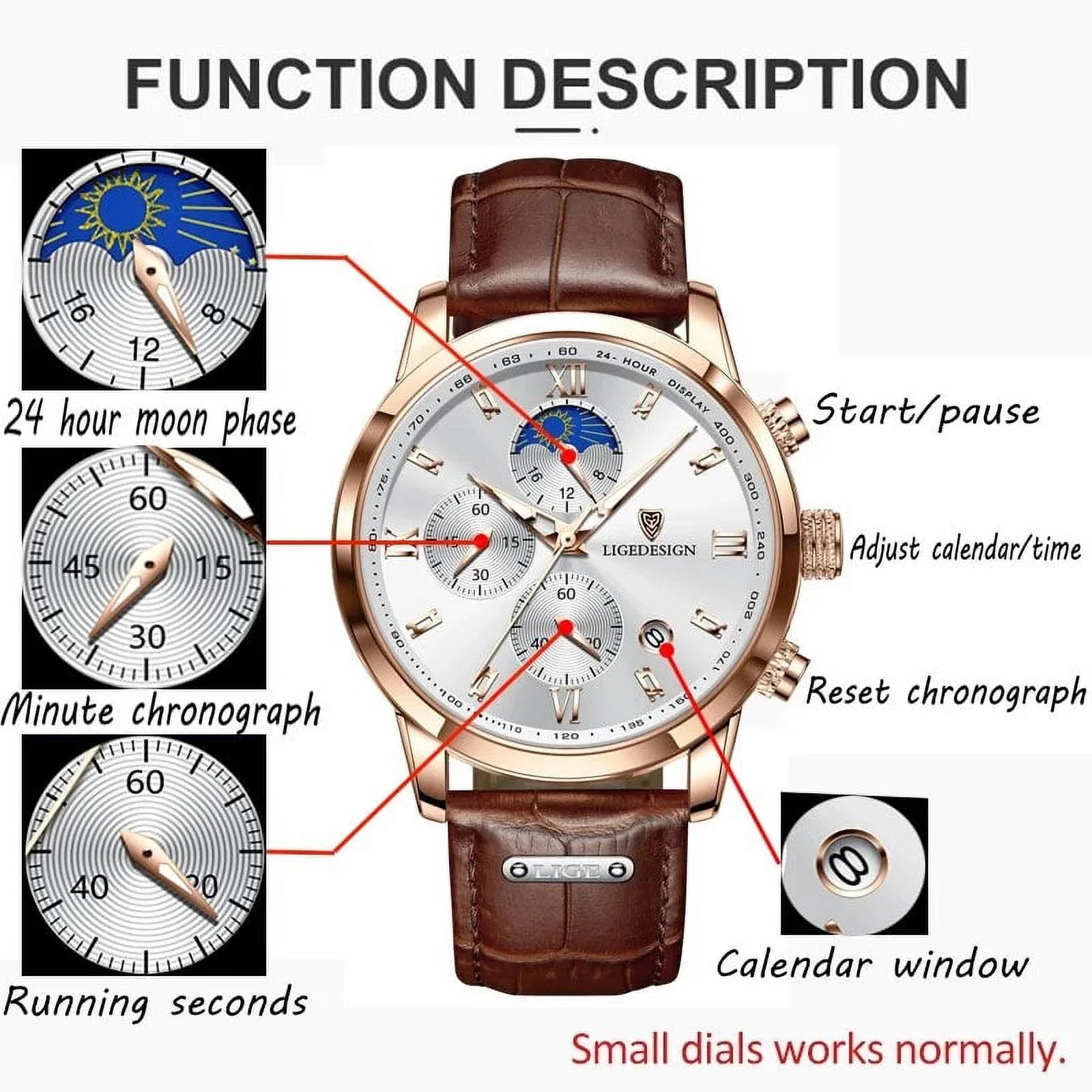 Relogio Masculino Business Mens Watches Brand Luxury Leather Waterproof Sport Quartz Chronograph Military Watch Men Clock Silver White