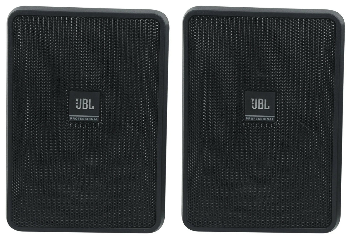 (4) JBL Control 23-1 Black 3" Indoor/Outdoor 70v Commercial Wall Speakers + Amp