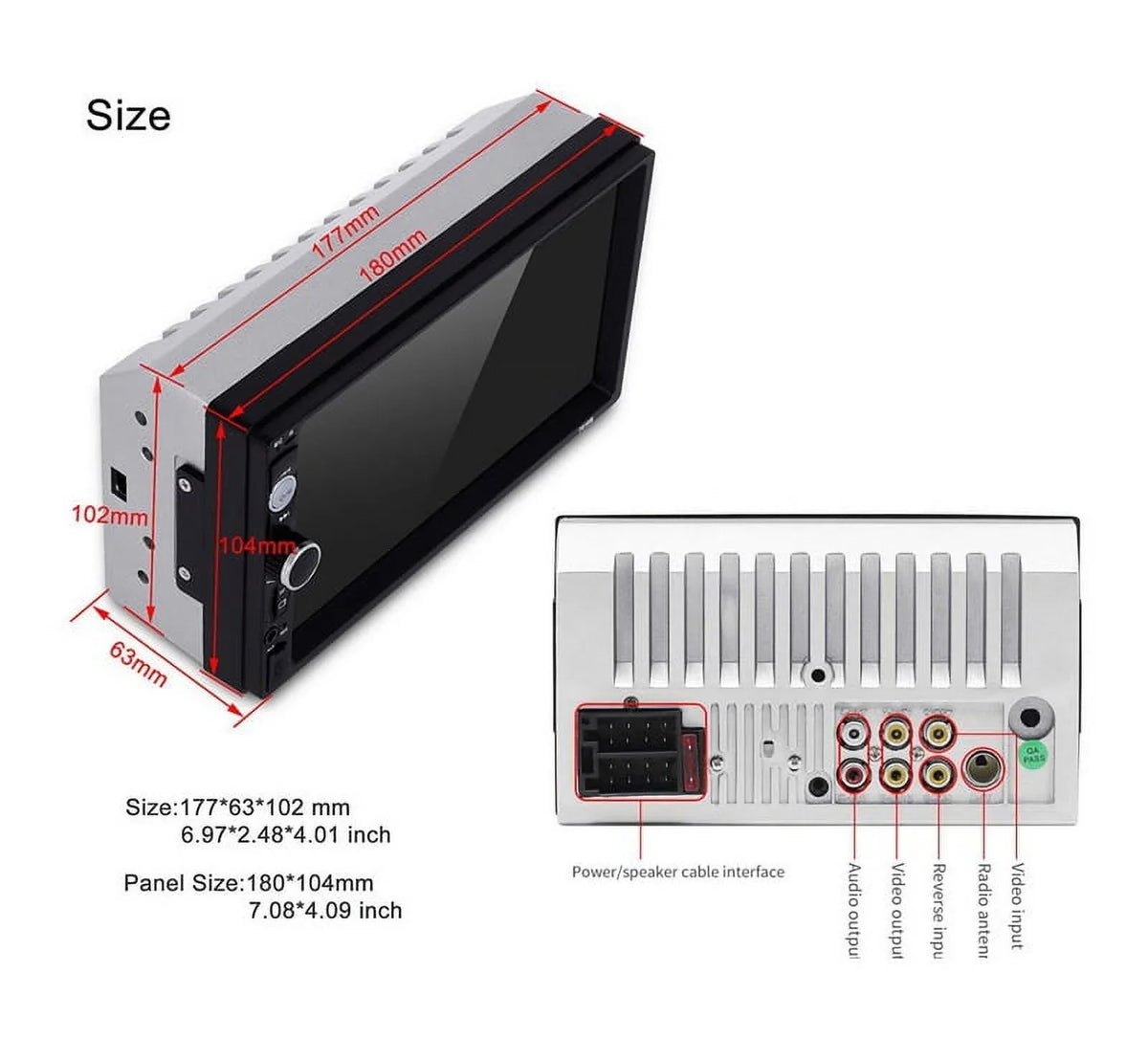 HD Touch Screen Car Stereo Car MP4 MP5 player 2 DIN Bluetooth 7 Inch car radio with Rear View Camera/ Mirror Link /Car Audio /Video /FM /USB /TF /AUX