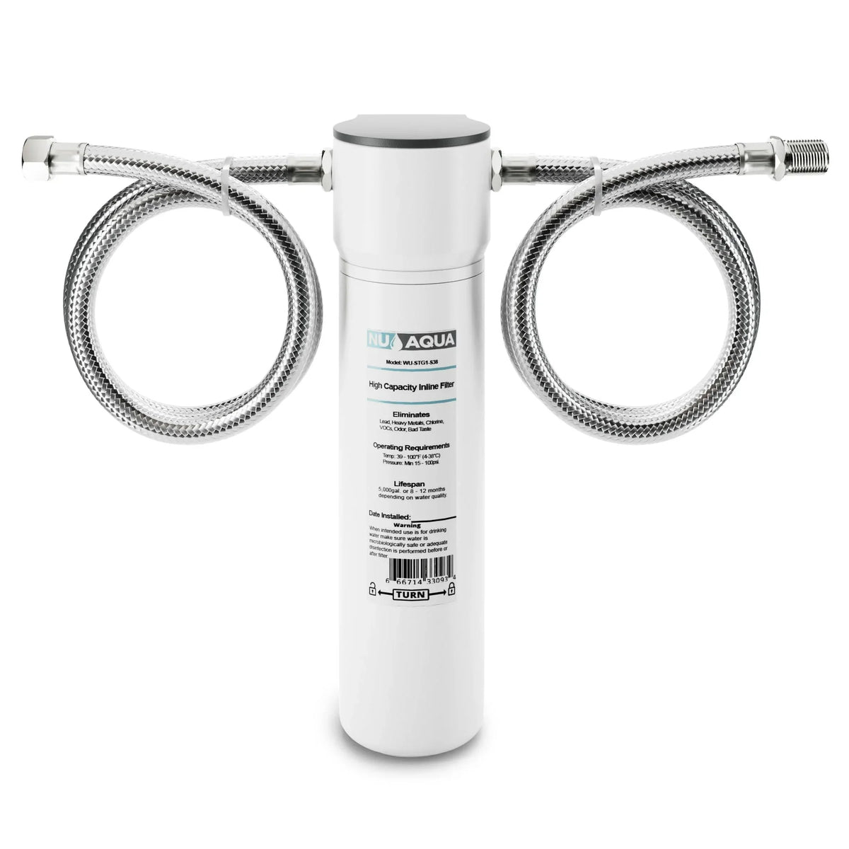 NU Aqua Undersink 3/8" Quick Change 1 Stage Filtration System