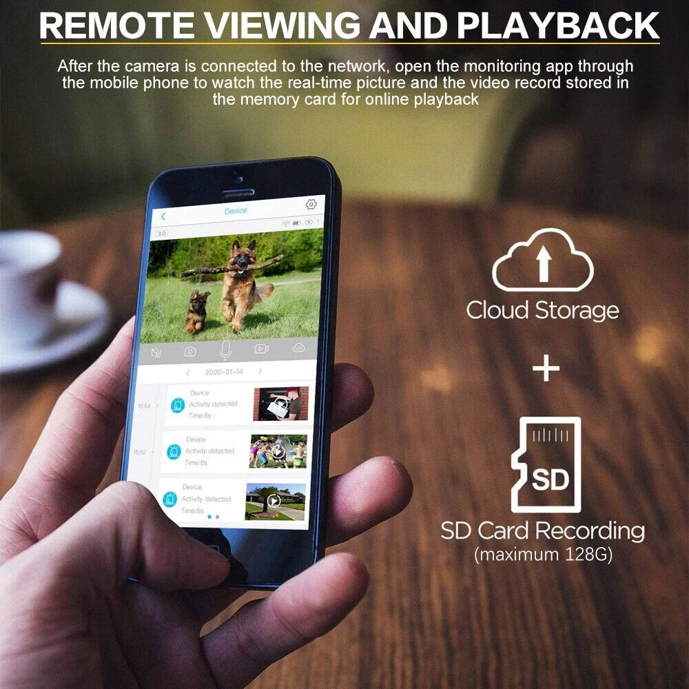 Home Wireless Security Camera System, Solar Battery Powered Wifi Camera Outdoor Pan/Tilt, Night Vision, Two Way Talk, Works with Android/Ios Assistant/Cloud, with 32GB Momery Card