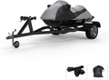 Custom Contour Fit Weatherproof Jet Ski Cover for Kawasaki Ultra 250 LX 2007-2008 - Gray/Black Color - All Weather - Trailerable - Protect from Rain & Sun! Includes Trailer Straps & Storage Bag