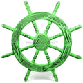 Nagina International Rustic Antique Beautiful Wall Decor Handcrafted Pine Nautical Ship Wheel | Maritime Exclusive Wall Decor (42 Inches, Junky Green)