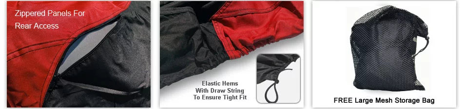 Weatherproof Jet Ski Cover For YAMAHA Wave Runner FX 2006-2011 - RED / Black Color - All Weather - Trailerable - Protects from Rain, Sun, UV Rays, And More! Includes Trailer Straps And Storage Bag