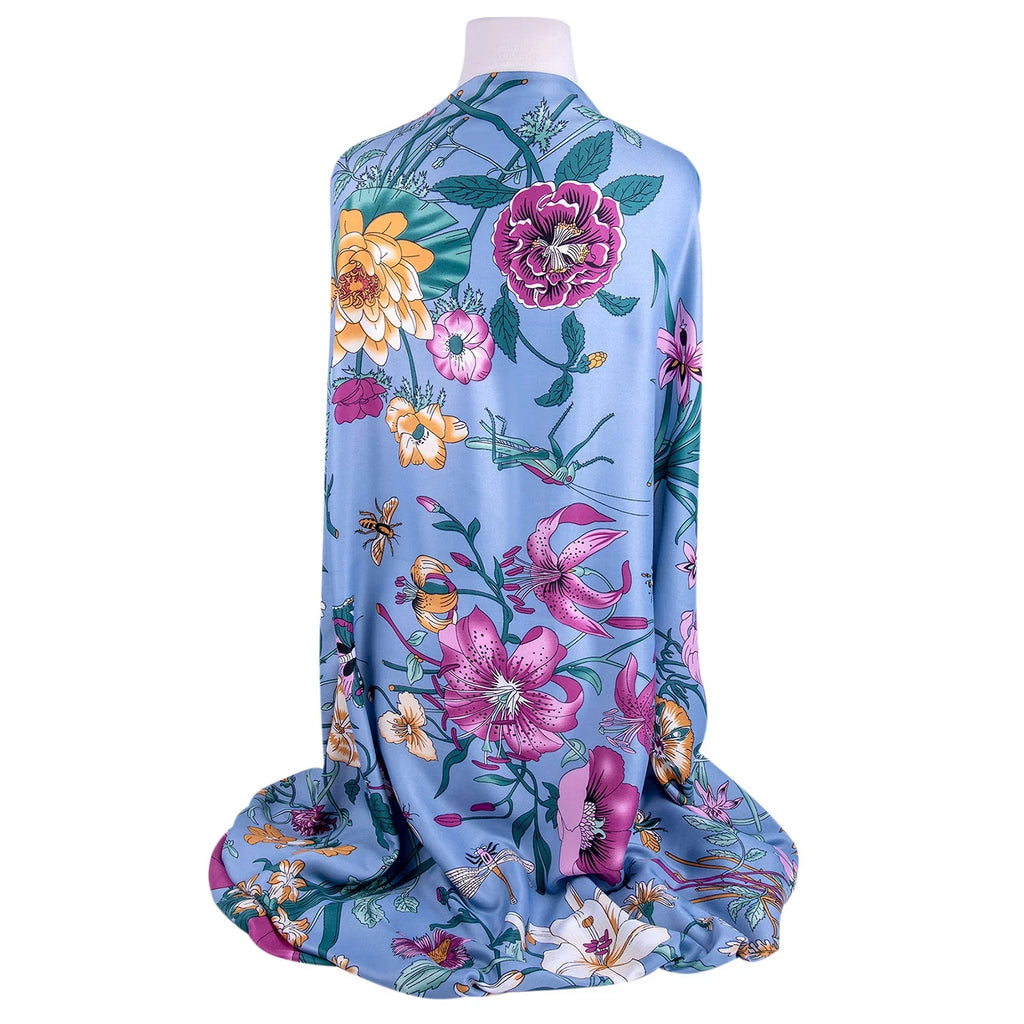 STP GOODS Evening Shawl and Wrap for Women Botany Lilac Silk Shawl 51x51'' (130 * 130 cm) Travel Scarf Tops Fashion Shawl for Wedding