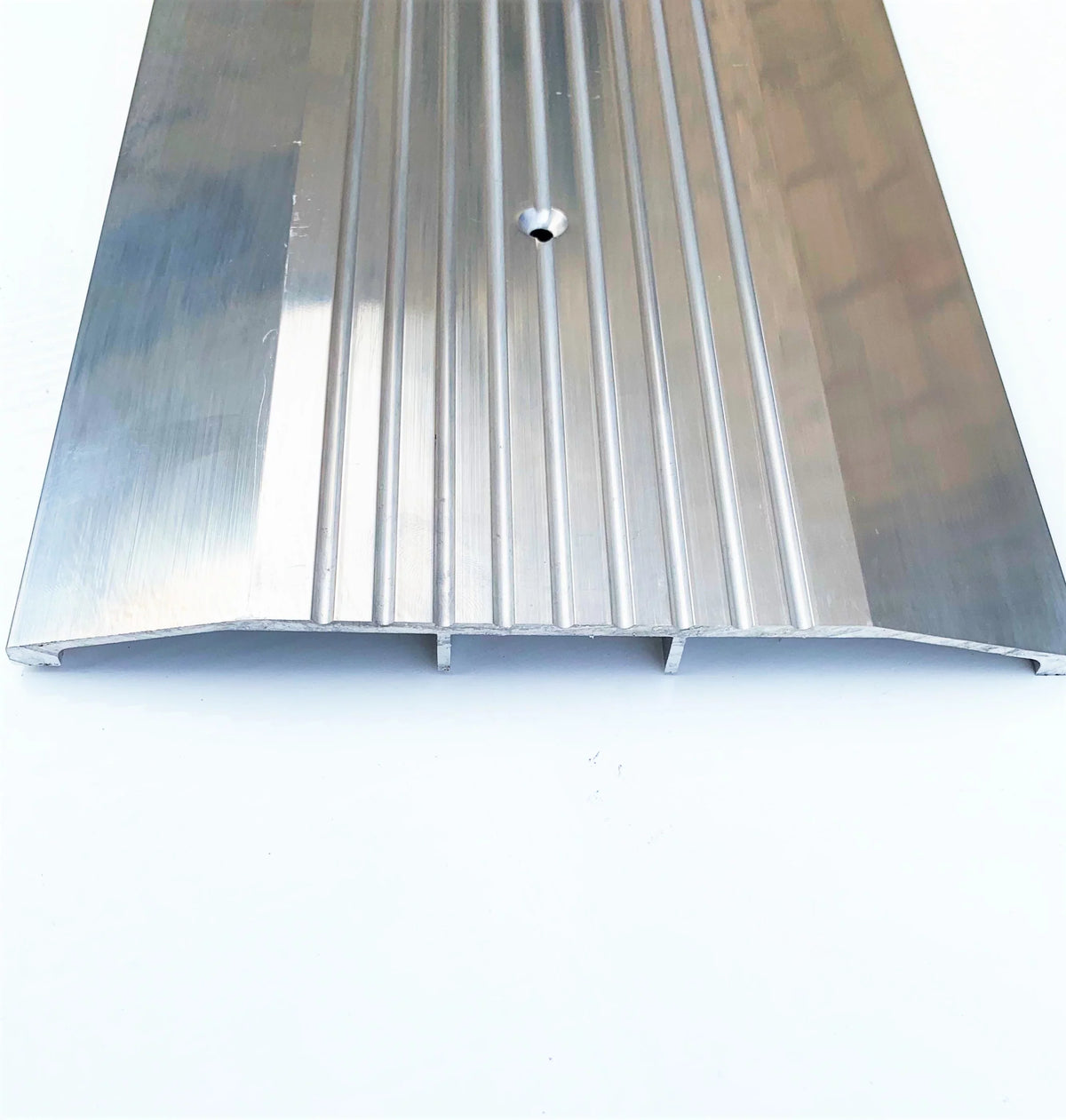 7" Wide x 1/2" Heavy Duty Corrugated Aluminum Threshold Made in USA (8 FT (96 3/4") Long)