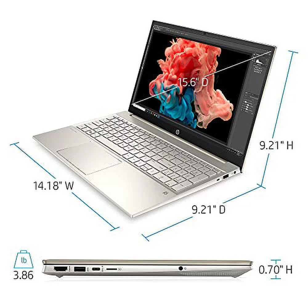 2022 Pavilion 15.6" IPS FHD Touchscreen Laptop Intel 4-Core i7-1165G7 Iris Xe Graphics 32GB RAM DDR4 1TB NVMe SSD USB-C WiFi AX Bluetooth HDMI Webcam Backlit Keyboard Windows 11 Pro w/RE USB