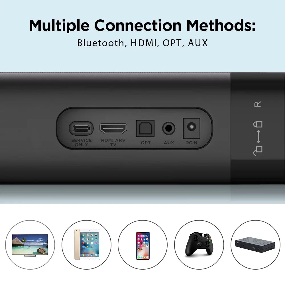 TV Sound Bar, KY8000 Sound Bar 50W 31-inch Split Soundbar Wired and Wireless Bluetooth 5.0 Soundbar Speaker Home Theater System with HDMI, Optical, RCA, Aux Connection Remote Contro