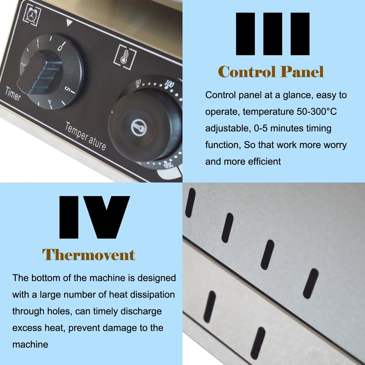 INTSUPERMAI Electric Six Grid Waffle Oven Machine Commercial 6Pcs Keli Grid Scones Nonstick Baking Machine
