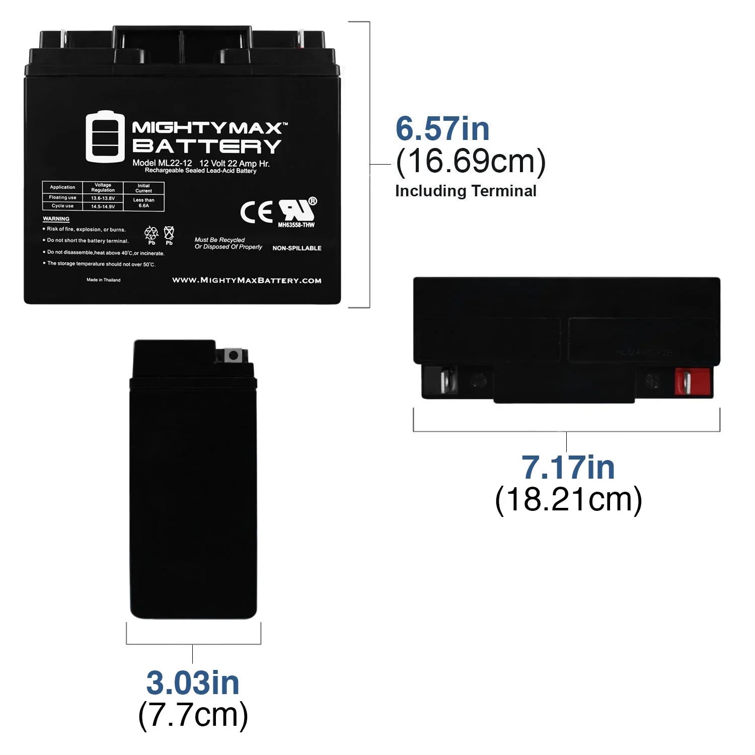 12V 22AH Battery for Alante Jr Scooter Wheelchair GP 200 - 2 Pack