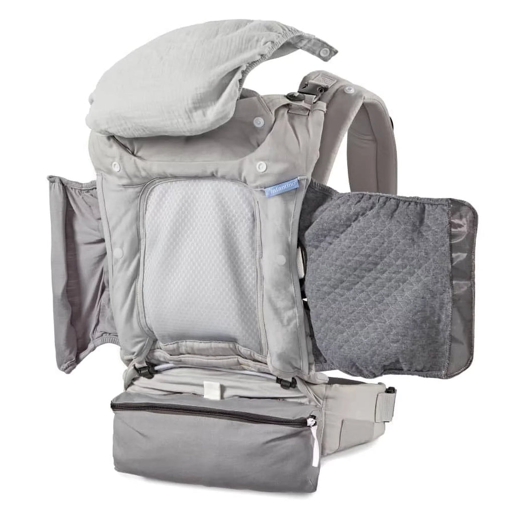 Infantino in-Season-5 Layer Ergonomic Baby Carrier, 4-Position, 8-40lb, Unisex, Gray