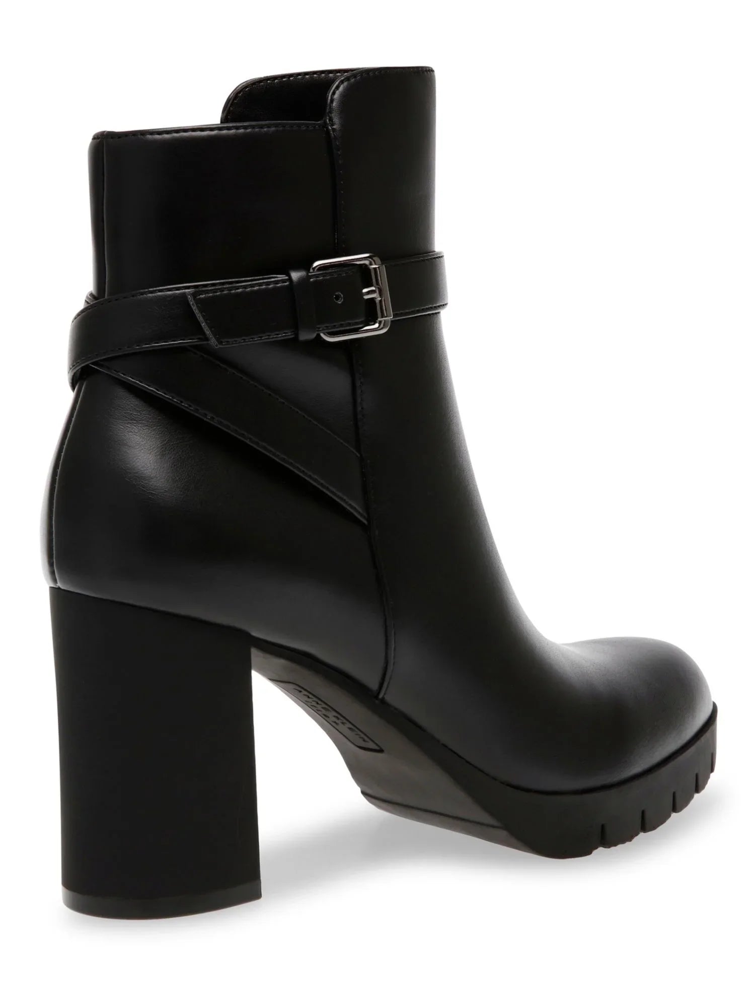 ANNE KLEIN Womens Black Buckle Accent Cushioned Heidi Round Toe Block Heel Zip-Up Dress Booties 6 M