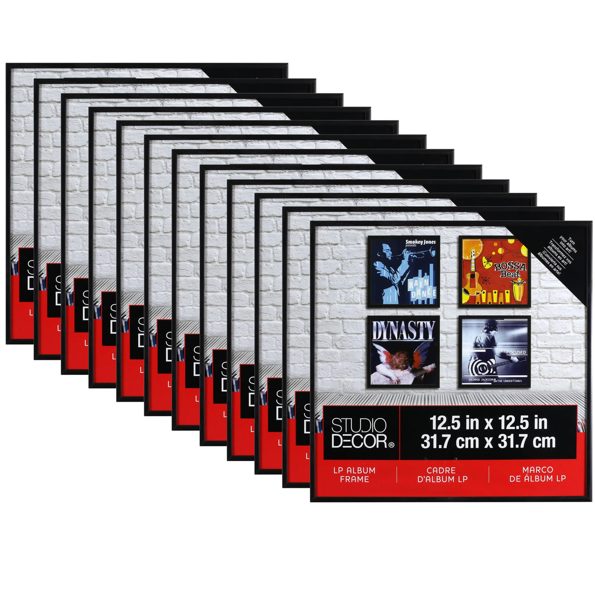 Black LP Album Frame by Studio Décor - Vinyl Picture Display Frame Includes Hanging Hardware - Bulk 12 Pack