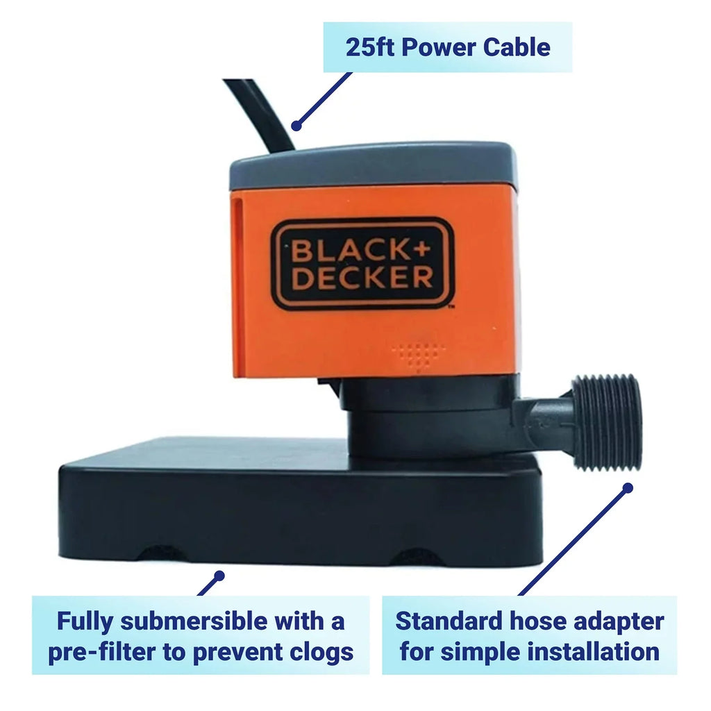 Black+Decker 350 GPH Submersible Pool Cover Pump