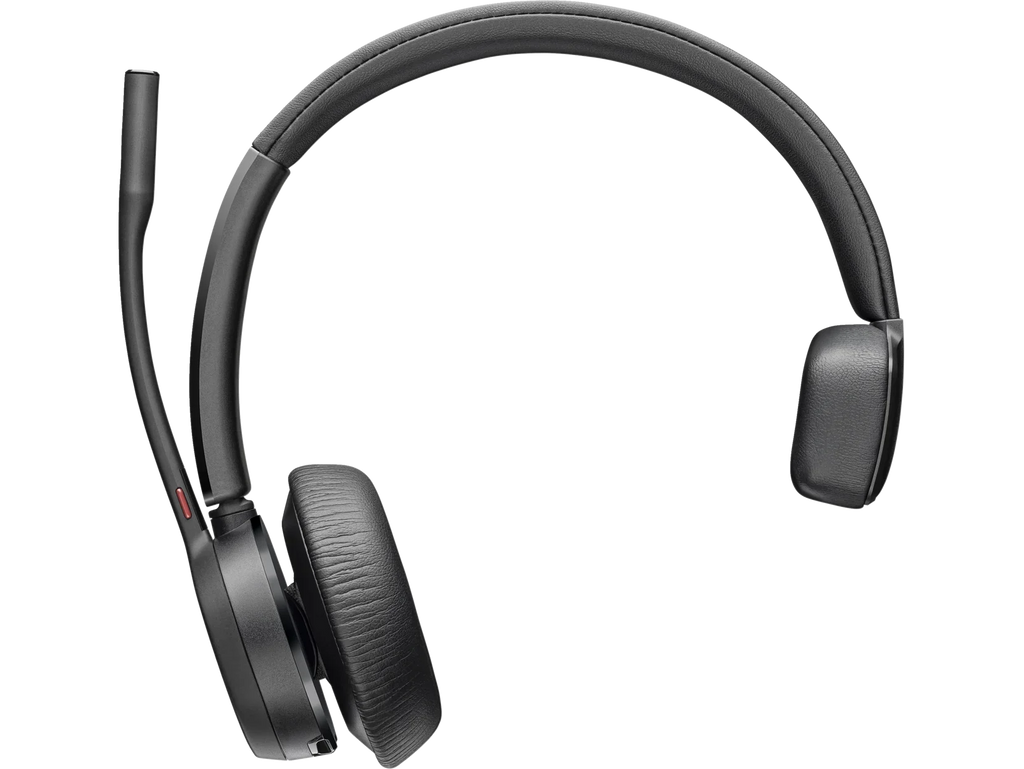 Poly Voyager 4310-M Teams Certified Headset With Charge Stand - Stereo, Mono - Wired/Wireless - Bluetooth - 164 ft - 20 Hz - 20 kHz - Over-the-head - Binaural - Ear-cup - 4.92 ft Cable - ...