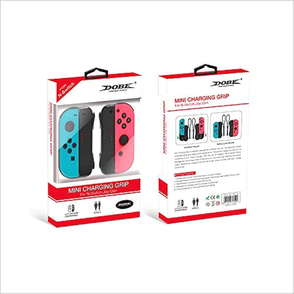 Mini Charging Grip with Strap for Switch Joy-Con Controller