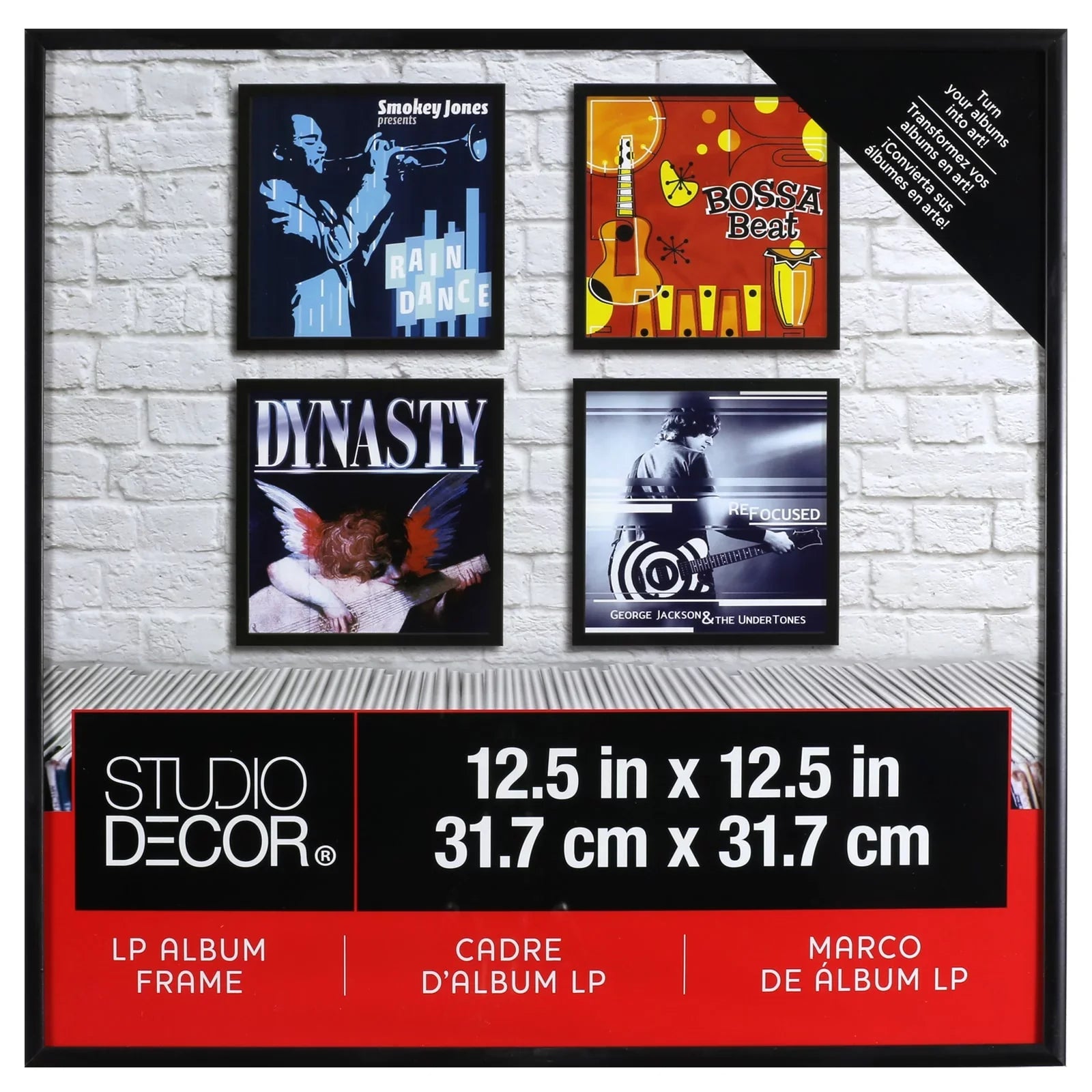 Black LP Album Frame by Studio Décor - Vinyl Picture Display Frame Includes Hanging Hardware - Bulk 12 Pack