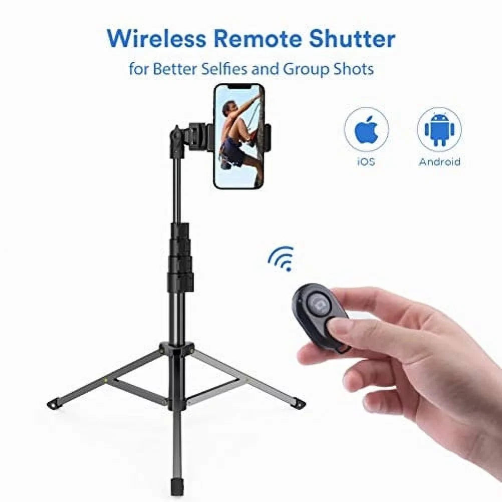 67" Extendable Tripod Stand Wireless Remote Shutter Selfie Stick Q1R for Alcatel Jitterbug Smart 2, REVVL 2 - iPhone XS Max XR X 8 PLUS 7 Plus SE (2020) 6S 13 Pro Max 12 Pro Max 11 Pro Max