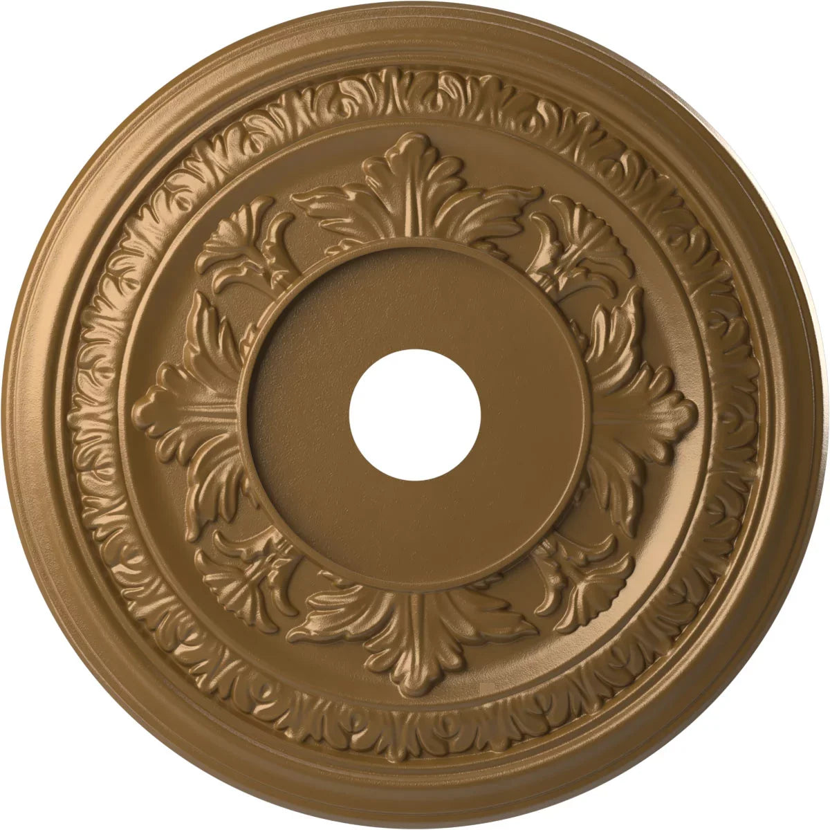 Ekena Millwork 22"OD x 3 1/2"ID x 1"P Baltimore Thermoformed Plastic Ceiling Medallion (Fits Canopies up to 7 3/4"), Metallic Gold Rush