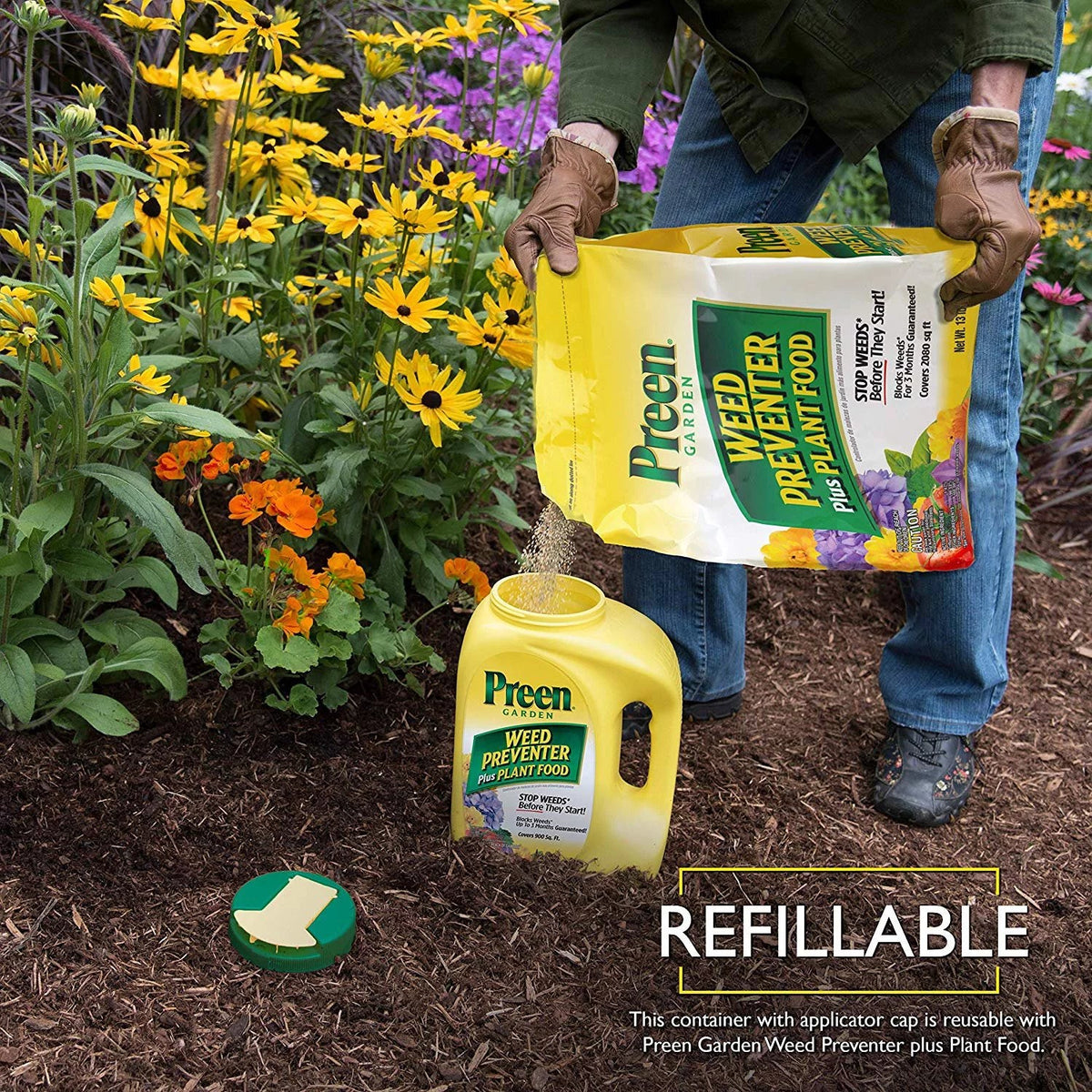 Preen 2164108 Garden Weed Preventer + Plant Food - 5.625 lb. - Covers 900 sq. ft.
